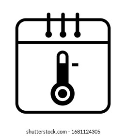 Calendar day for any medical check up or something to look up with thermometer symbol illustration.