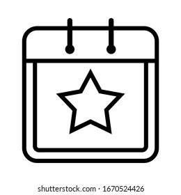 Calendar day for any ocaations reminder with heart, love, star, time symbol illustration.