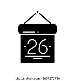Calendar day black icon, concept illustration, vector flat symbol, glyph sign.