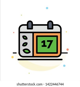 Calendar, Day, Date, Ireland Abstract Flat Color Icon Template