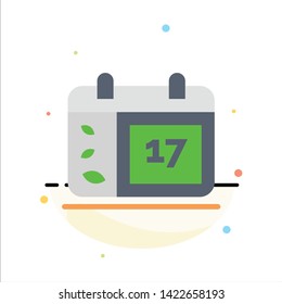Calendar, Day, Date, Ireland Abstract Flat Color Icon Template