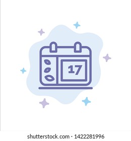 Calendar, Day, Date, Ireland Blue Icon on Abstract Cloud Background