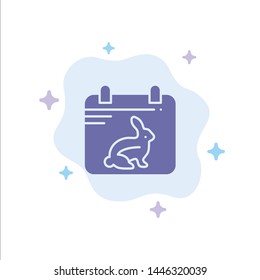 Calendar, Day, Easter, Date Blue Icon on Abstract Cloud Background