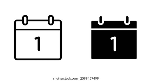 Calendar day flat simple vector icons illustration set.