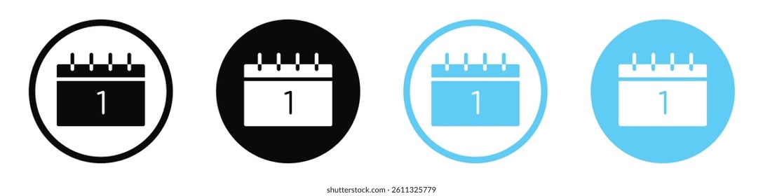 Calendar day icon collection. vector illustration set