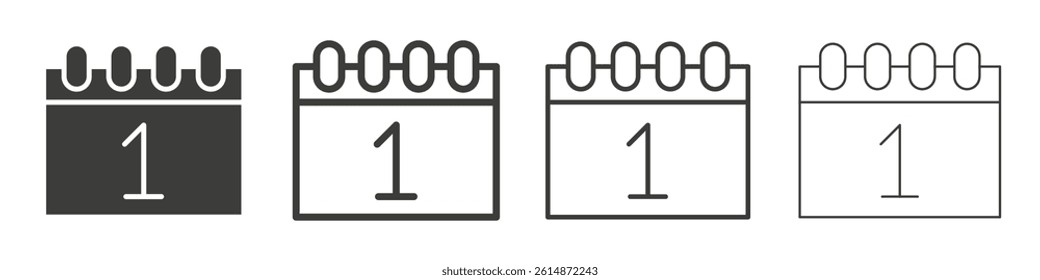 Calendar day icon collection for website designs