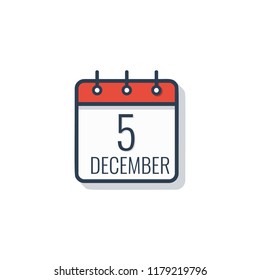 Calendar day icon isolated on white background. Vector illustration.