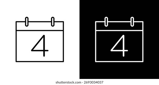 Symbol für Kalendertag. Linie mit editierbarem Strich.
