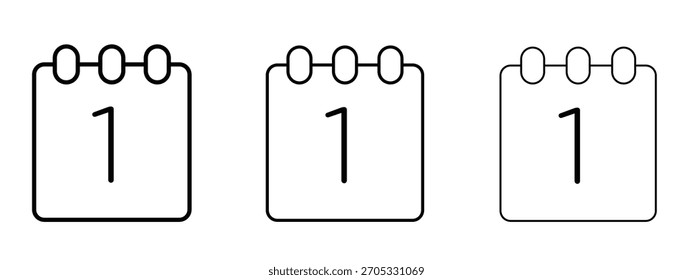 Calendar day icon linear style sign for mobile concept and web design.