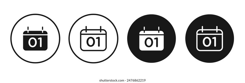 Icono de Vector de línea de día de calendario establecido.