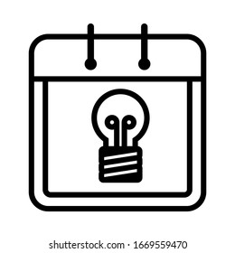 Calendar Day For Phone, Electricity, Water Payment Reminder Icon With Telephone, Lamp And Faucet Symbol Illustration.