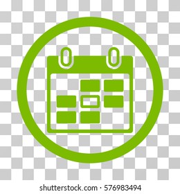 Calendar Day rounded icon. Vector illustration style is a flat iconic symbol inside a circle, eco green color, transparent background. Designed for web and software interfaces.