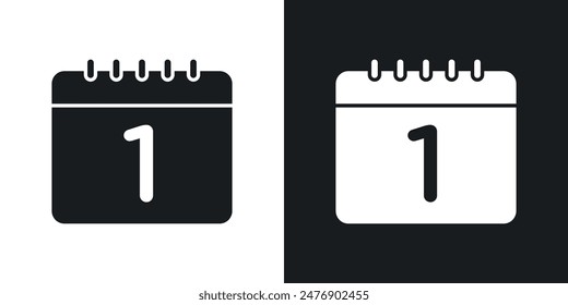 Colección de iconos delgados de día de calendario.