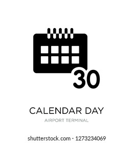 calendar day thirty icon vector on white background, calendar day thirty trendy filled icons from Airport terminal collection, calendar day thirty simple element illustration