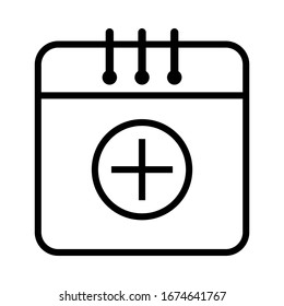 Calendar day for ui, app, website with add plus symbol illustration.