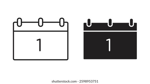 Calendar day vector line icon illustration collection.
