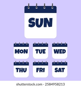 Calendar Day of the Week. Monday, Tuesday, Wednesday, Thursday, Friday, Saturday, Sunday