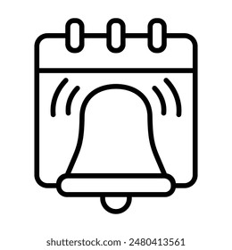 Calendar days of the month with a scheduled reminder icon vector design template.