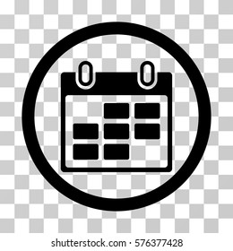 Calendar Days rounded icon. Vector illustration style is a flat iconic symbol inside a circle, black color, transparent background. Designed for web and software interfaces.