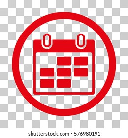 Calendar Days rounded icon. Vector illustration style is a flat iconic symbol inside a circle, red color, transparent background. Designed for web and software interfaces.
