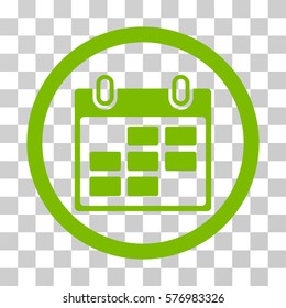 Calendar Days rounded icon. Vector illustration style is a flat iconic symbol inside a circle, eco green color, transparent background. Designed for web and software interfaces.