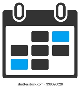 Calendar Days vector icon. Style is bicolor flat symbol, blue and gray colors, rounded angles, white background.