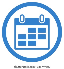 Calendar Days vector icon. Style is flat rounded symbol, cobalt color, rounded angles, white background.