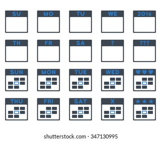 Calendar Days vector icon. Style is bicolor flat symbols, smooth blue colors, rounded angles, white background.