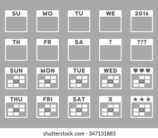 Calendar Days vector icon. Style is bicolor flat symbols, dark gray and white colors, rounded angles, silver background.
