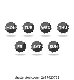 Calendar, days of the week icon with shadow