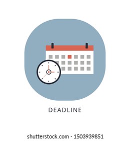 Calendar deadline or event reminder notification vector icon, 