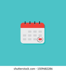 Calendar deadline or event reminder notification vector icon.