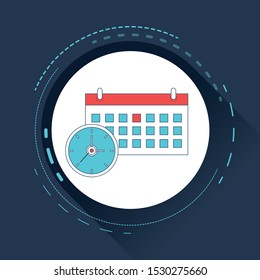 Calendar deadline or event reminder notification vector icon.
