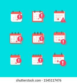 Calendar deadline or event reminder notification vector icon, flat cartoon agenda symbol with selected important day and notice message isolated