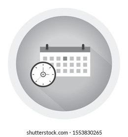 Calendar deadline or event reminder notification vector icon. Black and white icon