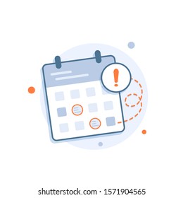 Calendar deadline or event reminder notification