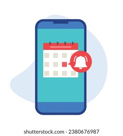 Fecha límite del calendario o notificación de recordatorio de evento en una pantalla de smartphone