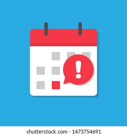 Calendar deadline icon flat style