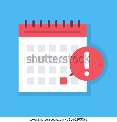 Calendar deadline icon. Flat style. Business deadline concept. Vector illustration.