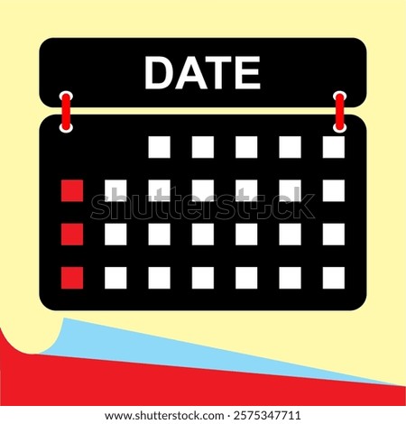Calendar deadline notification icon or event reminder notification, calendar flat vector with alerts for scheduling, event planning, important days, agenda symbol notes and notification messages Isola