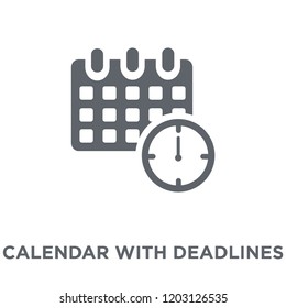 Calendar with deadlines icon. Calendar with deadlines design concept from Productivity collection. Simple element vector illustration on white background.
