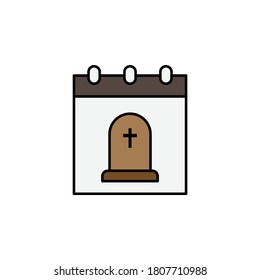 calendar, death outline icon. detailed set of death illustrations icons. can be used for web, logo, mobile app, UI, UX