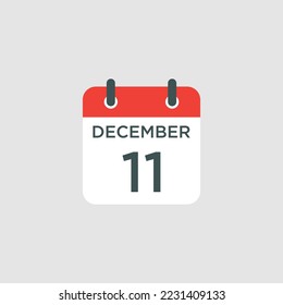 calendar - December 11 icon illustration isolated vector sign symbol