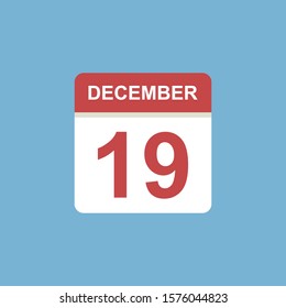 calendar - December 19 icon illustration isolated vector sign symbol