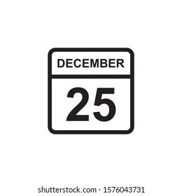 calendar - December 25 icon illustration isolated vector sign symbol