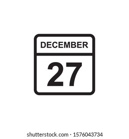 calendar - December 27 icon illustration isolated vector sign symbol