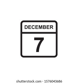 calendar - December 7 icon illustration isolated vector sign symbol
