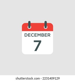 calendar - December 7 icon illustration isolated vector sign symbol