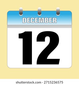 Calendario de diciembre. Icono de Calendario. Ilustración Vector