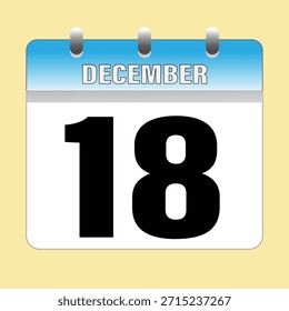 Calendario de diciembre. Icono de Calendario. Ilustración Vector